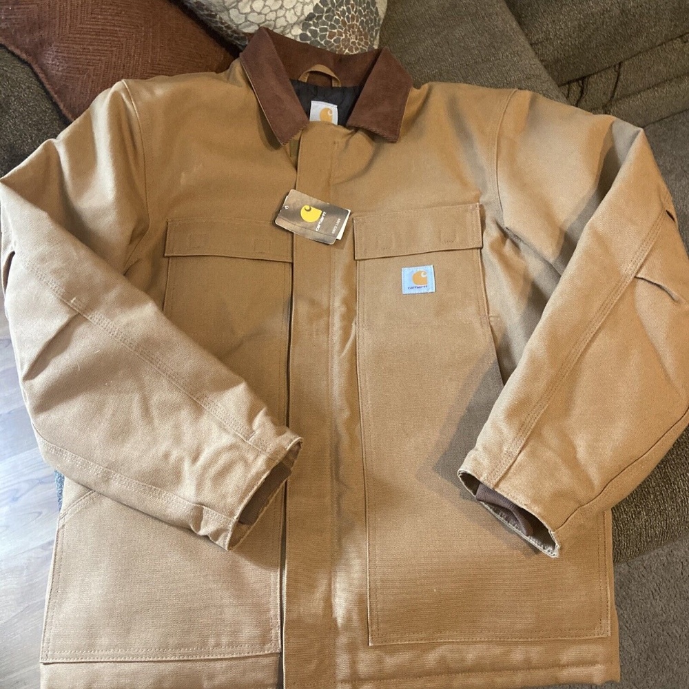 Carhartt C003 BRN QUILTED Lined Chore Work Jacket BNWT SIZE M Duck Insulated